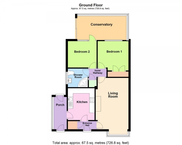 Floor Plan Image for 2 Bedroom Detached Bungalow for Sale in Fairfield Close, Heath Hayes, Cannock, WS12 3TU