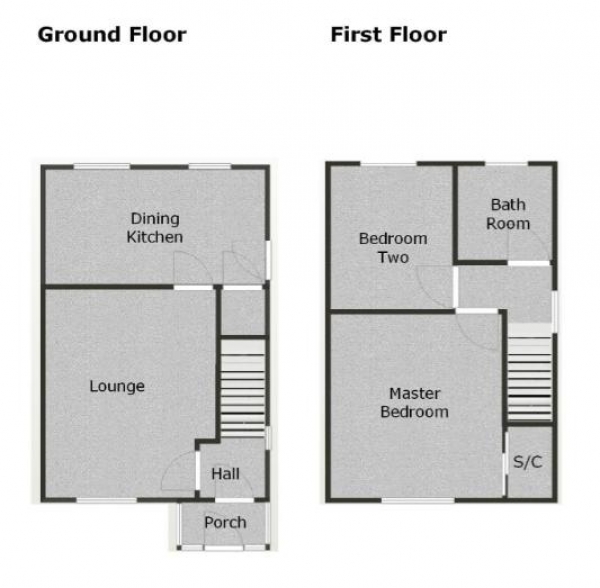 Floor Plan Image for 2 Bedroom Semi-Detached House for Sale in Wheatlands Close, Cannock, WS12 3XL