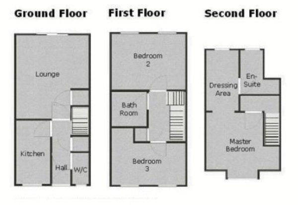 Floor Plan Image for 3 Bedroom Town House for Sale in Meadowbrook Close, Cannock, WS12 4FD