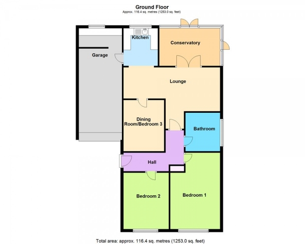 Floor Plan for 3 Bedroom Detached Bungalow for Sale in Dundalk Lane, Cheslyn Hay, WS6 7BA, Cheslyn Hay, WS6, 7BA - OIRO &pound280,000