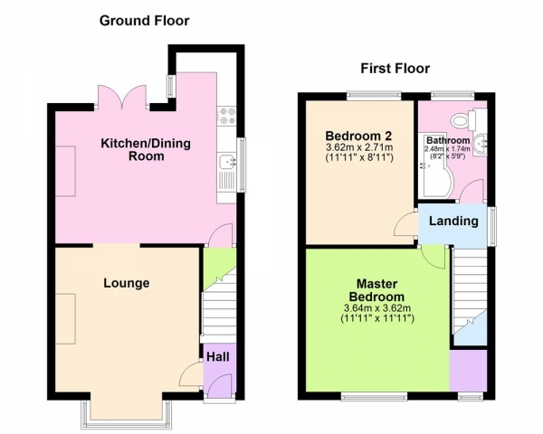 Floor Plan Image for 2 Bedroom Semi-Detached House for Sale in Walsall Road, Churchbridge, WS11 8JU