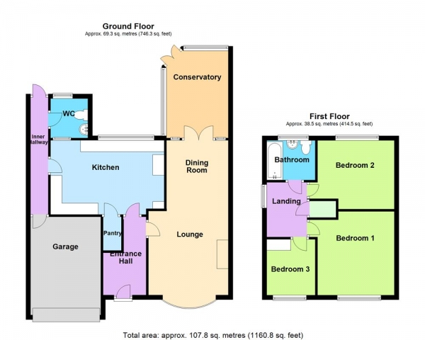 Floor Plan Image for 3 Bedroom Semi-Detached House for Sale in Leveson Avenue, Cheslyn Hay, WS6 7BN