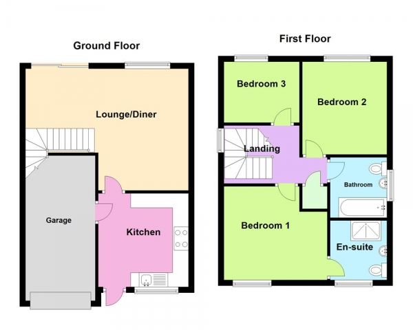 Floor Plan Image for 3 Bedroom Detached House for Sale in Holt Crescent, Heath Hayes, WS11 7ZA