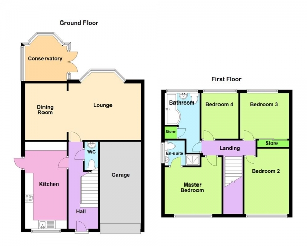 Floor Plan Image for 4 Bedroom Detached House for Sale in Deavall Way, Hawks Green, Cannock