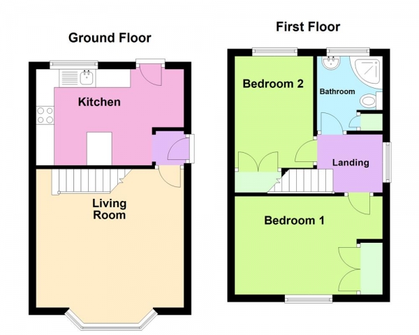 Floor Plan Image for 2 Bedroom Semi-Detached House for Sale in Redwing Drive, Cannock, WS12 4TH