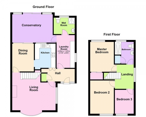 Floor Plan Image for 3 Bedroom Semi-Detached House for Sale in Cinder Hill Lane, Coven, WV9 5DT