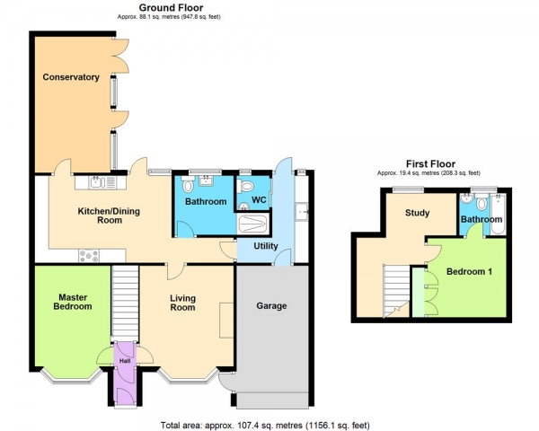 Floor Plan Image for 2 Bedroom Detached Bungalow for Sale in Broad Lane, Essington, WV11 2RG