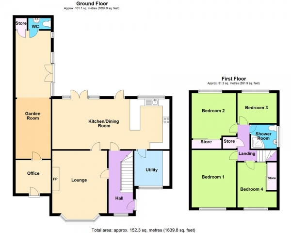 Floor Plan Image for 4 Bedroom Detached House for Sale in Brockeridge Close, Willenhall, WV12 5DN