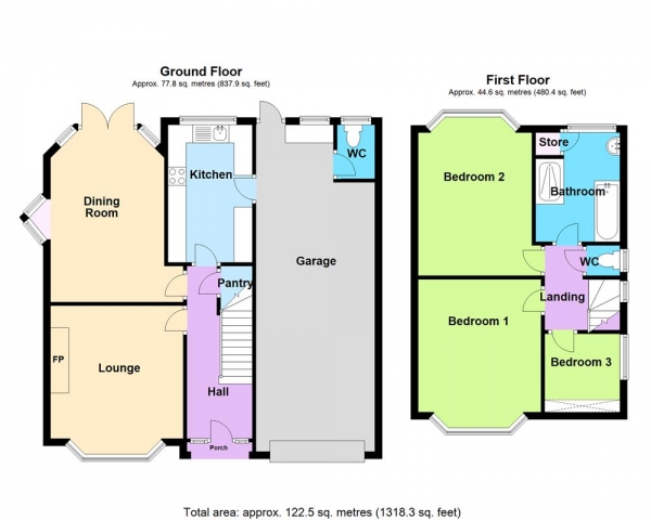 Floor Plan Image for 3 Bedroom Detached House for Sale in Walsall Road, Great Wyrley, WS6 6LB