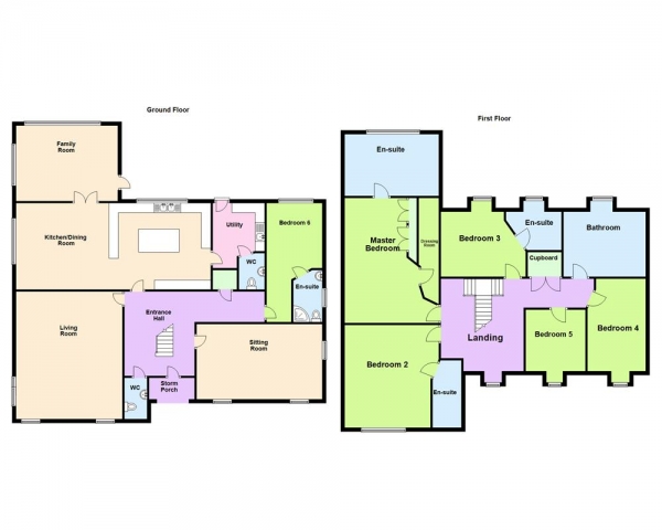 Floor Plan Image for 6 Bedroom Detached House for Sale in Appledore Close, Great Wyrley, WS6 6DQ