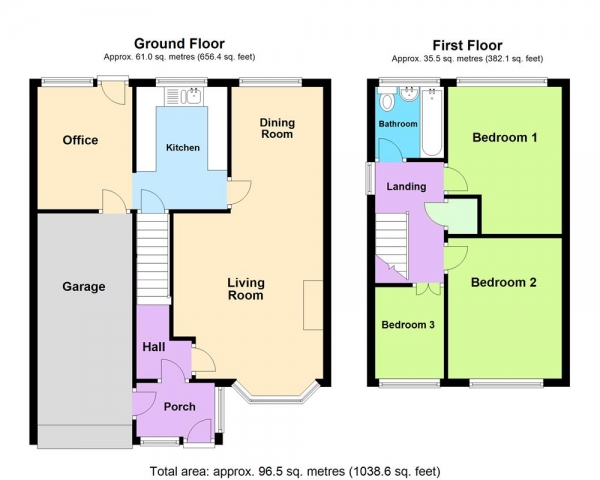 Floor Plan Image for 3 Bedroom Semi-Detached House for Sale in Tudor Close, Cheslyn Hay, WS6 7DQ