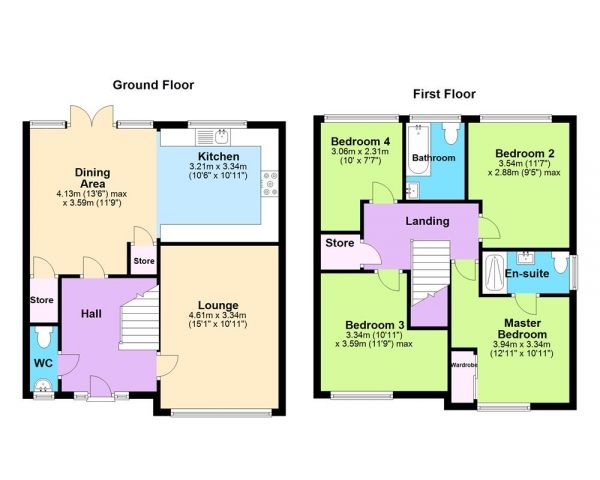 Floor Plan Image for 4 Bedroom Detached House for Sale in Plant Valley Glade, Cheslyn Hay, WS6 7FF