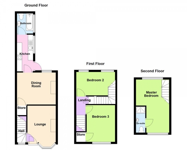 Floor Plan Image for 3 Bedroom Terraced House for Sale in Station Road, Hednesford, WS12 4DH