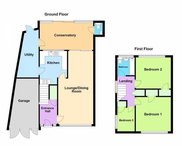 Floor Plan Image for 3 Bedroom Semi-Detached House for Sale in Darges Lane, Great Wyrley, WS6 6LE