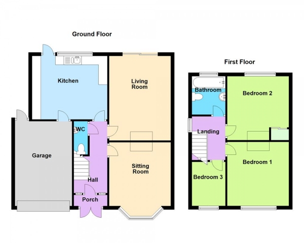 Floor Plan Image for 3 Bedroom Detached House for Sale in Watling Street, Cannock, WS11 8LX