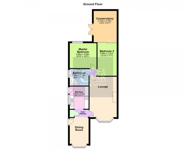 Floor Plan Image for 2 Bedroom Detached Bungalow for Sale in Pebblemill Close, Cannock, WS11 6UU