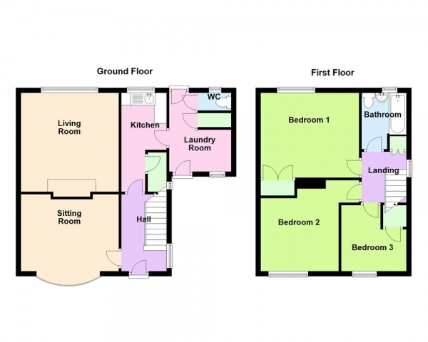 Floor Plan Image for 3 Bedroom Semi-Detached House for Sale in Hilton Lane, Great Wyrley, WS6 6DT