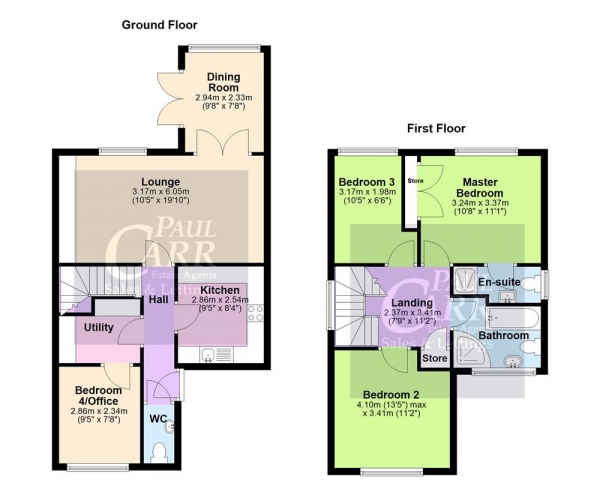 Floor Plan for 4 Bedroom Detached House for Sale in Fremantle Drive, Heath Hayes, WS12 2GY, Heath Hayes, WS12, 2GZ - OIRO &pound325,000