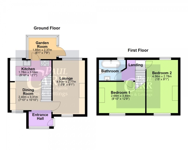 Floor Plan Image for 2 Bedroom Semi-Detached House for Sale in Norton Lane, Great Wyrley, WS6 6PE