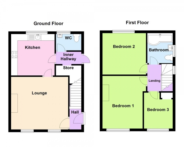 Floor Plan Image for 3 Bedroom Semi-Detached House for Sale in Station Street, Cheslyn Hay, WS6 7ED