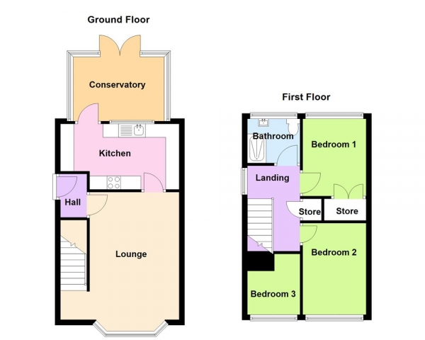 Floor Plan Image for 3 Bedroom Semi-Detached House for Sale in Redwing Drive, Huntington, Cannock