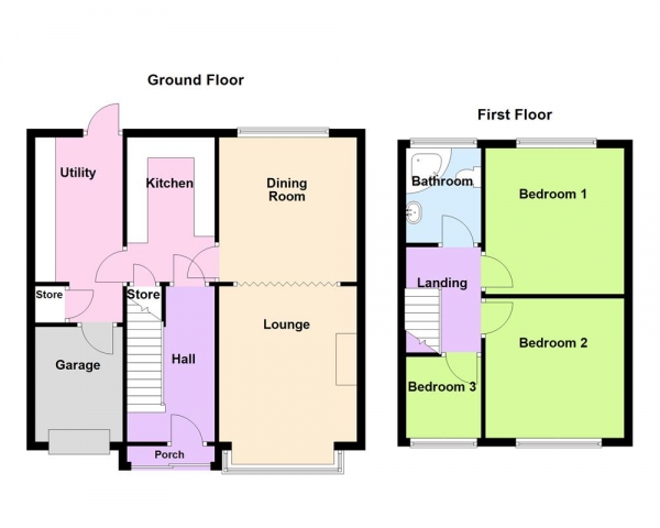 Floor Plan for 3 Bedroom Semi-Detached House for Sale in Coppice Close, Cheslyn Hay, WS6 7EZ, Cheslyn Hay, WS6, 7EZ - OIRO &pound240,000