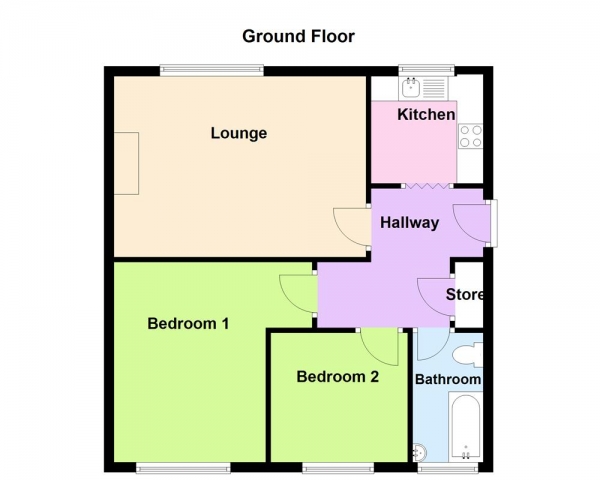 Floor Plan Image for 2 Bedroom Apartment for Sale in Penny Court, Walsall