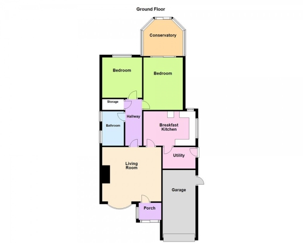 Floor Plan Image for 2 Bedroom Detached Bungalow for Sale in Park Close, Cheslyn Hay, WS6 7DA