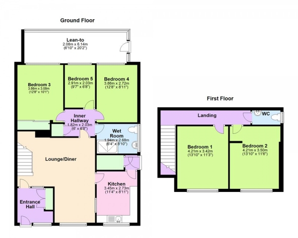 Floor Plan Image for 5 Bedroom Semi-Detached House for Sale in Alpine Drive, Hednesford, WS12 2NL