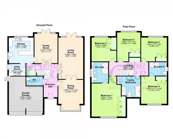 Floor Plan for 5 Bedroom Detached House for Sale in Jacobs Hall Lane, Great Wyrley, WS6 6AD, Great Wyrley, WS6, 6AD - OIRO &pound750,000