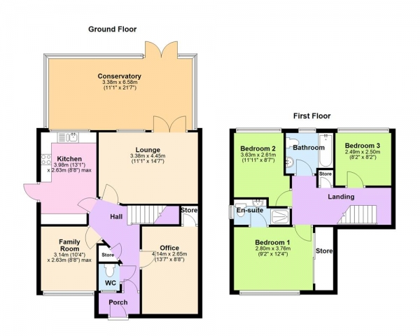 Floor Plan Image for 3 Bedroom Detached House for Sale in Meadowbank Grange, Great Wyrley, WS6 6PT