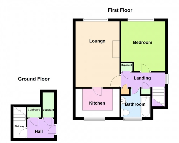 Floor Plan Image for 1 Bedroom Maisonette for Sale in Heather Road, Hednesford. WS12 4EX