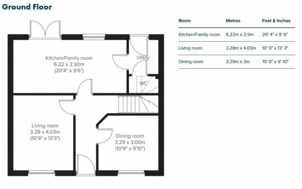 Floor Plan Image for 4 Bedroom Semi-Detached House for Sale in Whimbrel Drive, Norton Canes, WS11 9BB