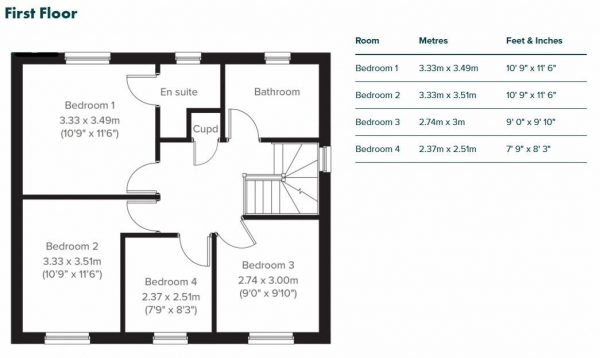 Floor Plan Image for 4 Bedroom Semi-Detached House for Sale in Whimbrel Drive, Norton Canes, WS11 9BB