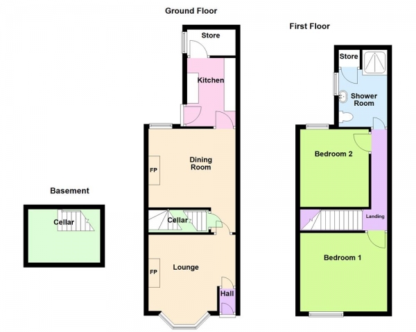 Floor Plan Image for 2 Bedroom Semi-Detached House for Sale in Station Street, Cheslyn Hay, WS6 7EQ