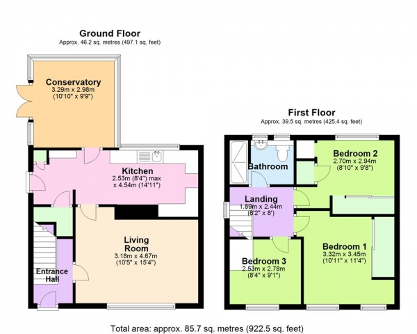 Floor Plan Image for 3 Bedroom Semi-Detached House for Sale in Southey Close, Willenhall, WV12 5JH