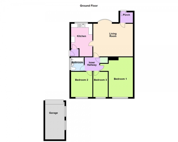 Floor Plan Image for 3 Bedroom Semi-Detached Bungalow for Sale in Pool View, Great Wyrley, WS6 6PA