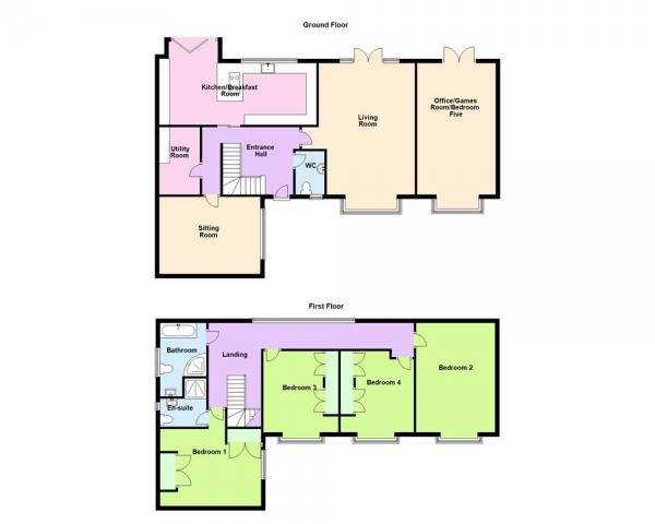 Floor Plan Image for 4 Bedroom Detached House for Sale in Dursley Drive, Shoal Hill, WS11 1TN