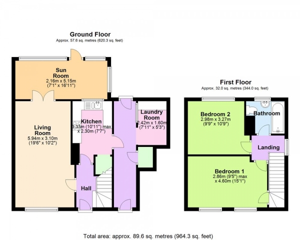 Floor Plan Image for 2 Bedroom Semi-Detached House for Sale in Leacroft, Willenhall, WV12 5JZ