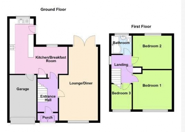 Floor Plan Image for 3 Bedroom Semi-Detached House for Sale in Landywood Lane, Cheslyn Hay, WS6 7AQ