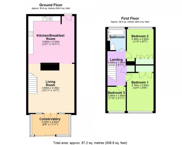 Floor Plan Image for 3 Bedroom Terraced House for Sale in Anson Road, Great Wyrley, WS6 6JL