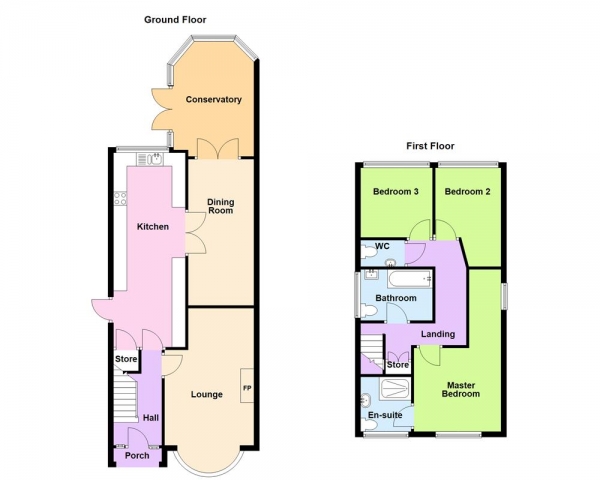 Floor Plan Image for 3 Bedroom Detached House for Sale in Leacroft Lane, Churchbridge, WS11 8JX