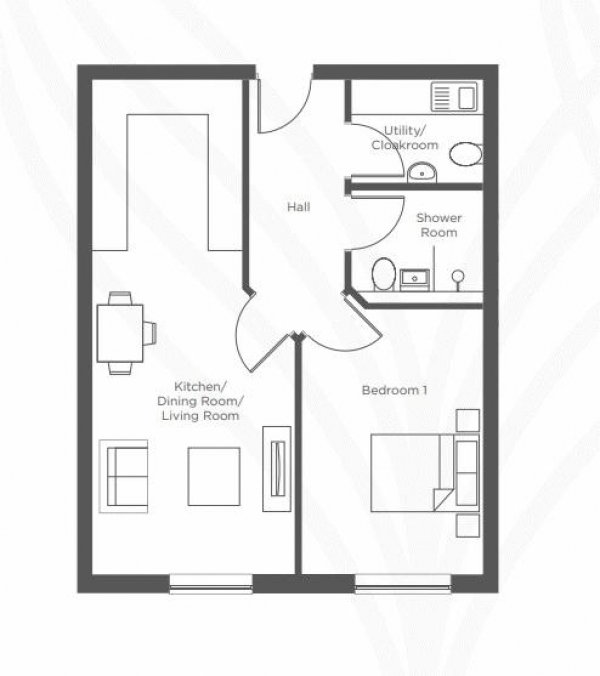 Floor Plan Image for 1 Bedroom Retirement Property for Sale in Wyrley Court, Walsall Road, WS6 6NL