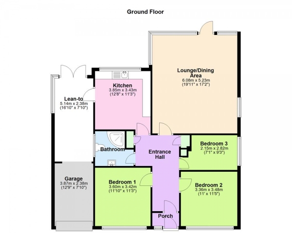 Floor Plan Image for 3 Bedroom Detached Bungalow for Sale in Norton Lane, Great Wyrley, WS6 6NU