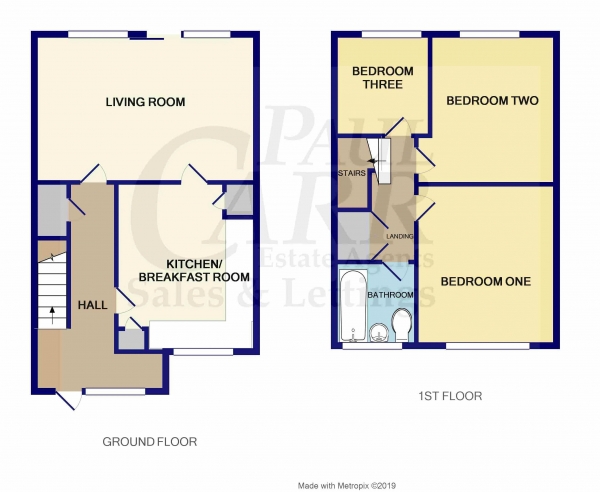 Floor Plan Image for 3 Bedroom Terraced House for Sale in Templemore Drive, Great Barr, Birmingham, West Midlands