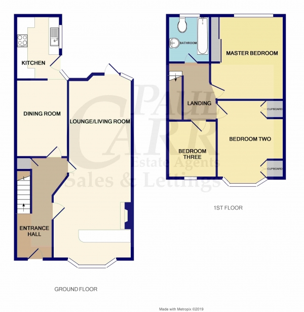 Floor Plan Image for 3 Bedroom Semi-Detached House for Sale in Grosvenor Road, Handsworth, Birmingham, West Midlands