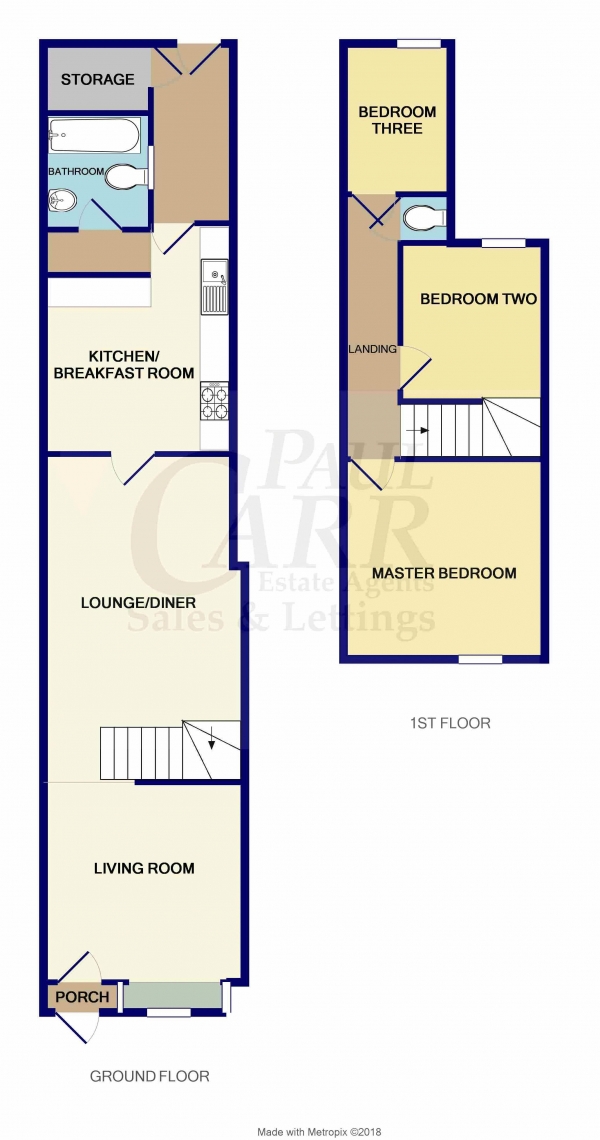 Floor Plan Image for 3 Bedroom Terraced House for Sale in Westbourne Road, Birmingham