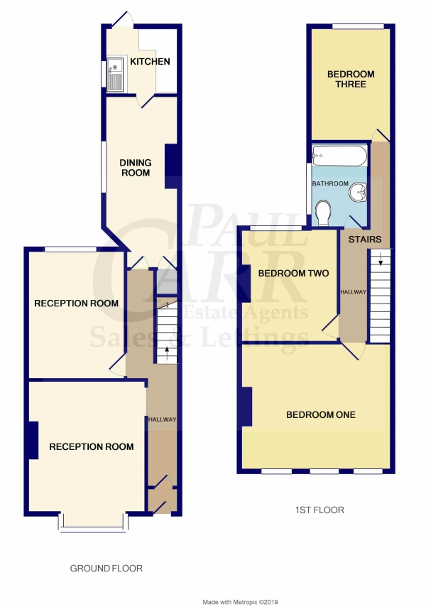 Floor Plan Image for 3 Bedroom Terraced House for Sale in Albert Road, Handsworth, Birmingham, West Midlands, B21 9LB