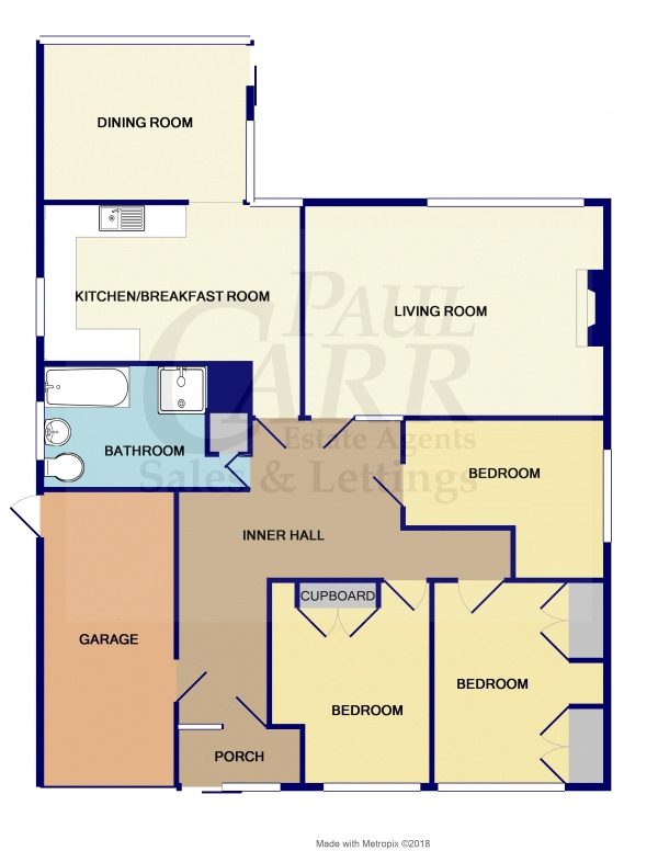 Floor Plan Image for 3 Bedroom Detached Bungalow for Sale in Bird End, West Bromwich, West Midlands