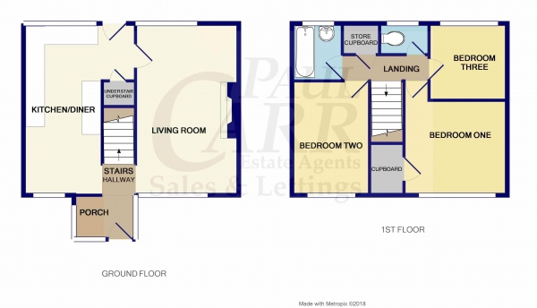 Floor Plan Image for 3 Bedroom Semi-Detached House for Sale in The Leverretts, Handsworth, Birmingham, West Midlands